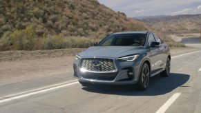 The 2022 Infiniti QX55 driving on the road