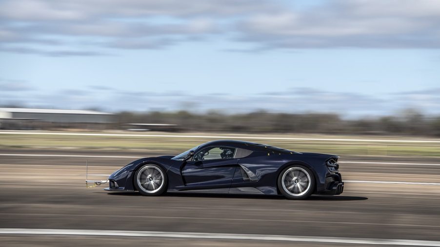 An image of a Hennessey Performance Venom F5 out on a racetrack.