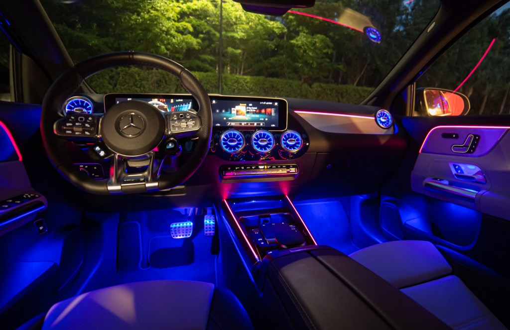 The interior of the 2021 Mercedes-AMG GLA 35