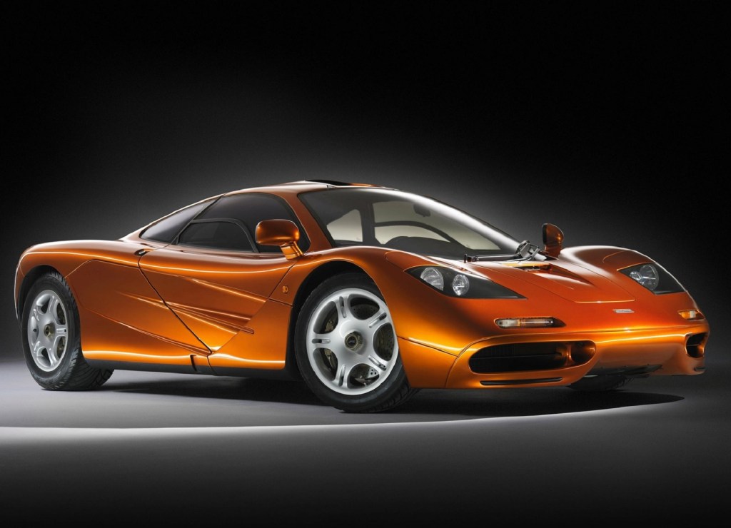 An orange 1993 McLaren F1