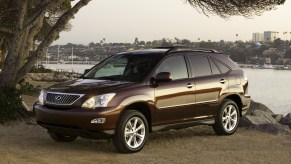 A 2008 Lexus RX 350 parked by water, the 2008 Lexus RX 350 is one of the best used luxury SUVs under $10,000