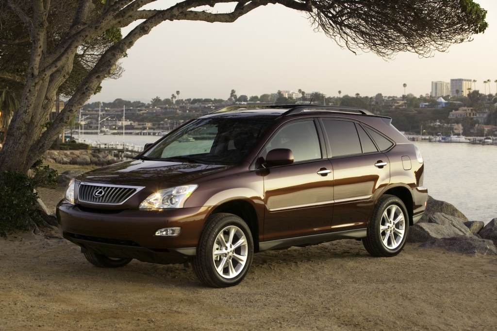 A 2008 Lexus RX 350 parked by water, the 2008 Lexus RX 350 is one of the best used luxury SUVs under $10,000
