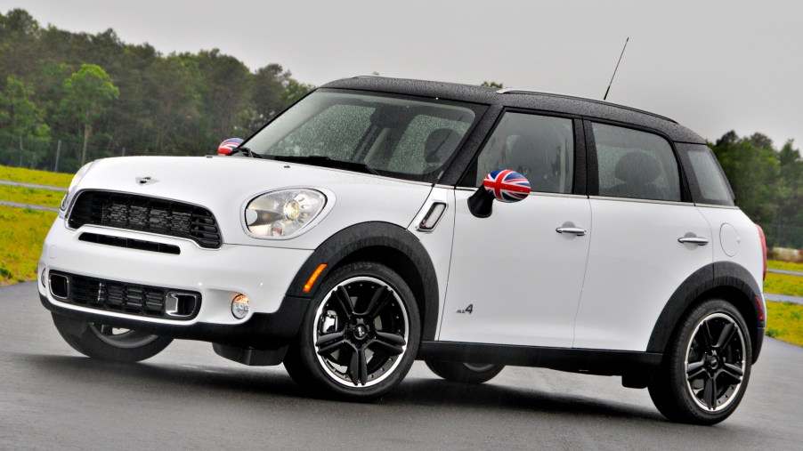 A white 2011 Mini Cooper Countryman subcompact SUV at New Jersey Motorsport Park in Millville, New Jersey, on Tuesday, May 11, 2010
