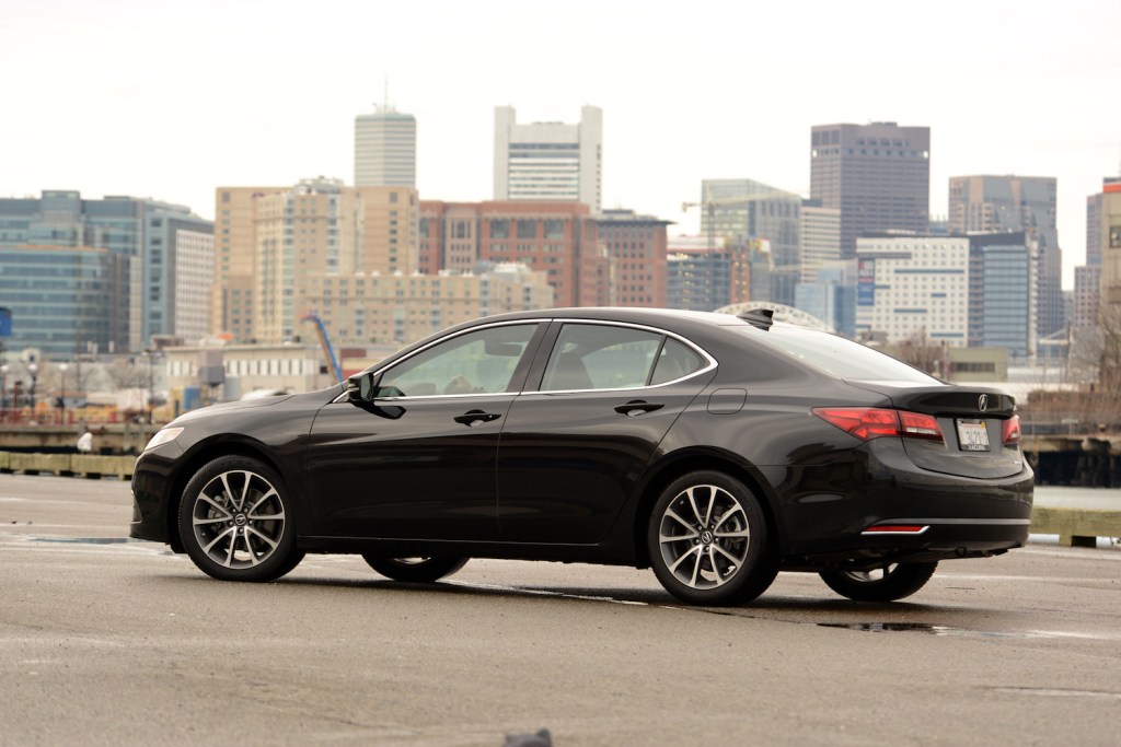A 2015 Acura TLX parked, one of the best used luxury cars under $20,000