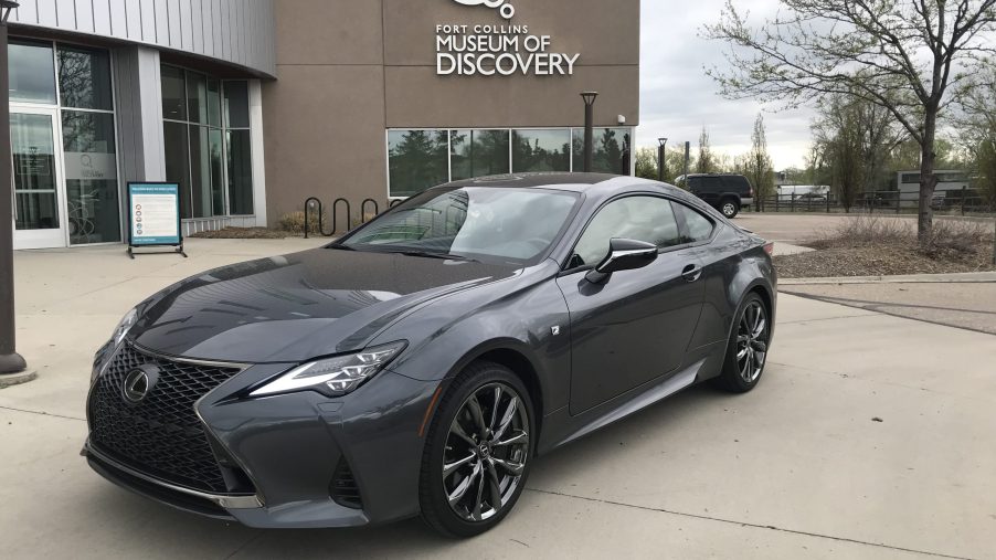 2021 Lexus RC 350 in front of a museum