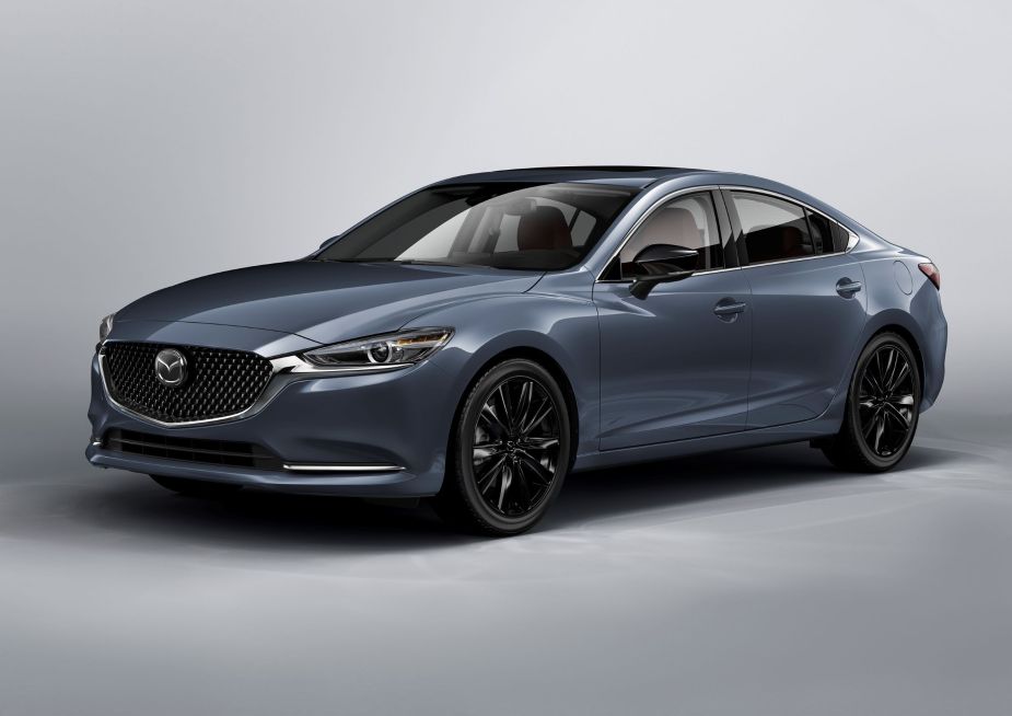 A gray-blue 2021 Mazda 6 Carbon Edition