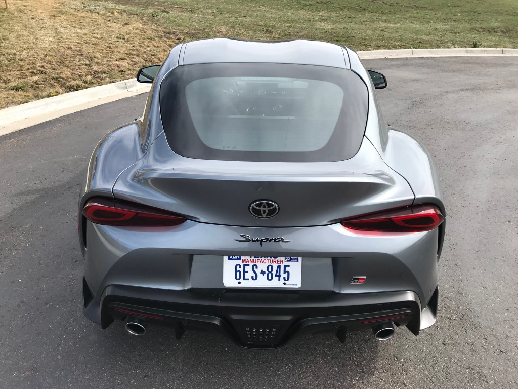 a rear shot of the 2021 Toyota Supra 