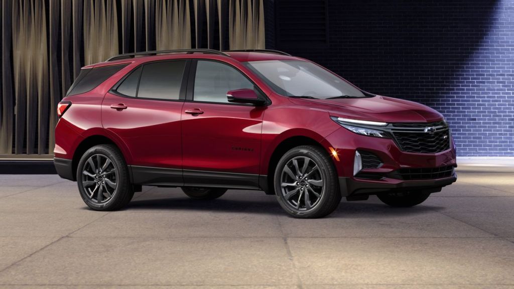 A red 2022 Chevy Equinox on display 