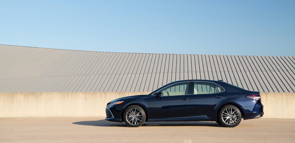 A parked 2021 Toyota Camry, one of the best affordable new cars under $30,000