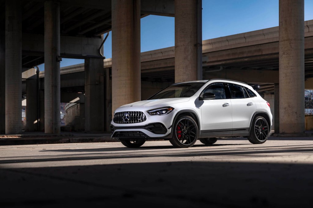 A white 2021 Mercedes-Benz GLA parked outdoors