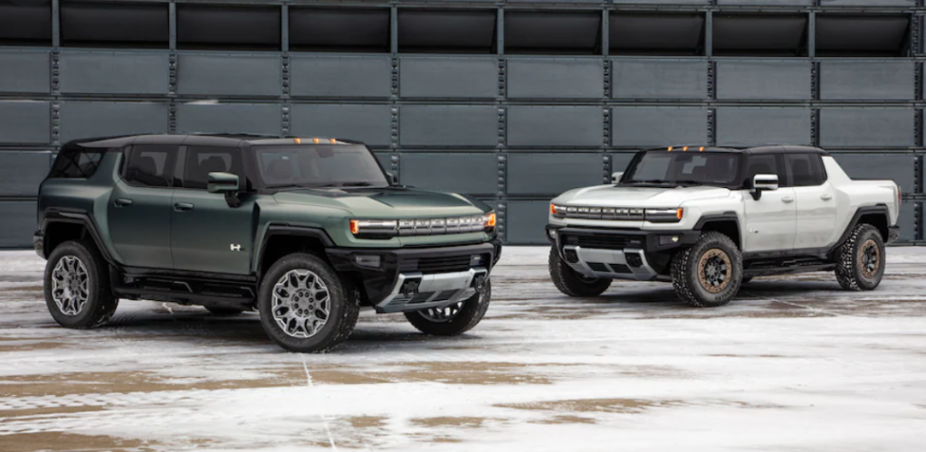 two 2022 GMC Hummers