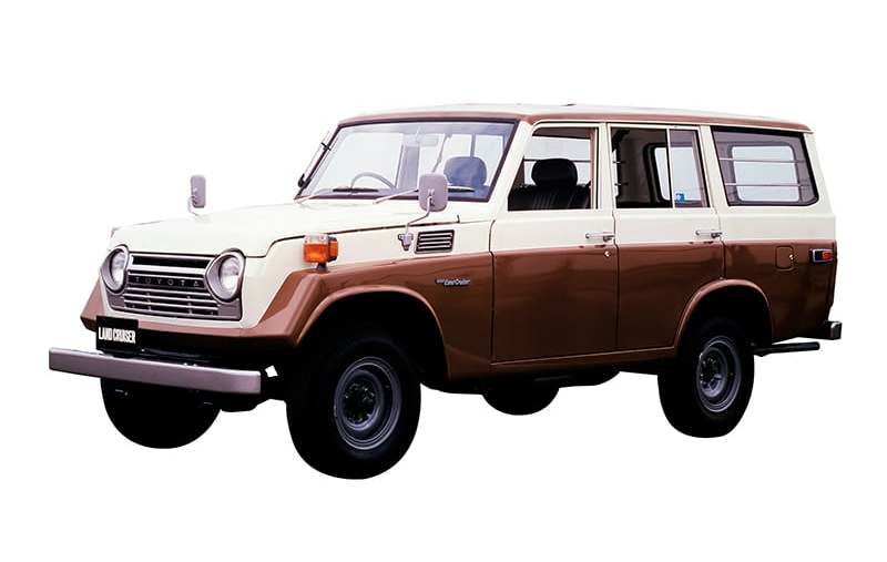 a press photo of the Toyota Land Cruiser 55 series wagon against a white backdrop