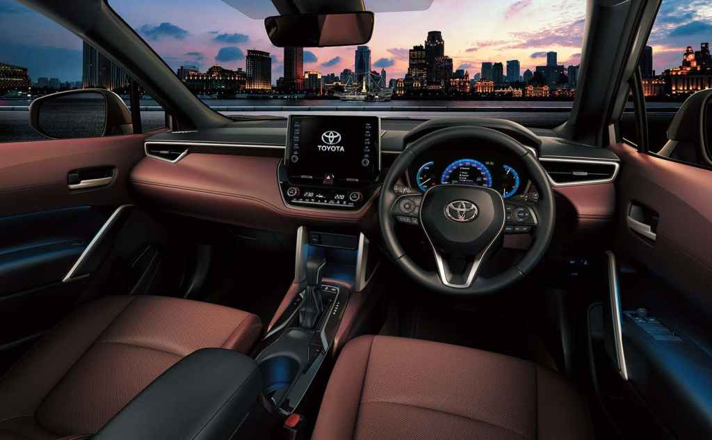 An interior shot of the 2022 Toyota Corolla Cross 