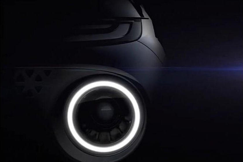 2022 Hyundai AX1 Teaser that shows a circular head light 