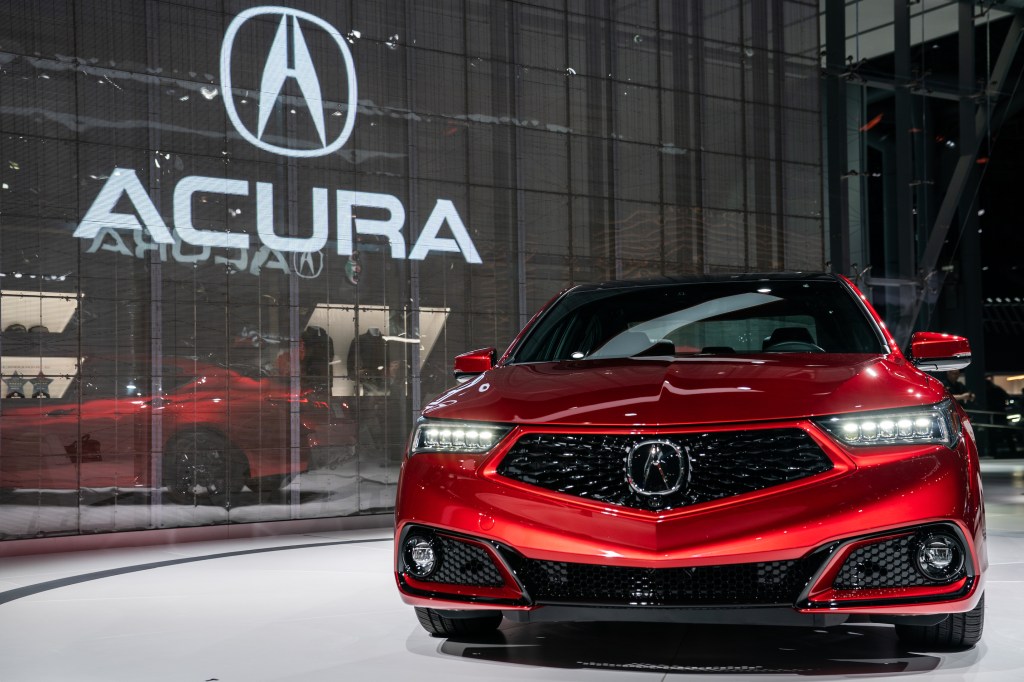 A Honda Motor Co. Acura TLX special edition sedan is displayed during the 2019 New York International Auto Show (NYIAS) in New York, U.S.