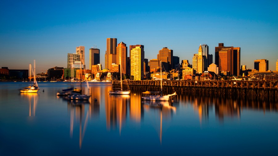 The Boston skyline in the morning light on September 8, 2014
