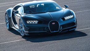 An image of a Bugatti Chiron parked outdoors.