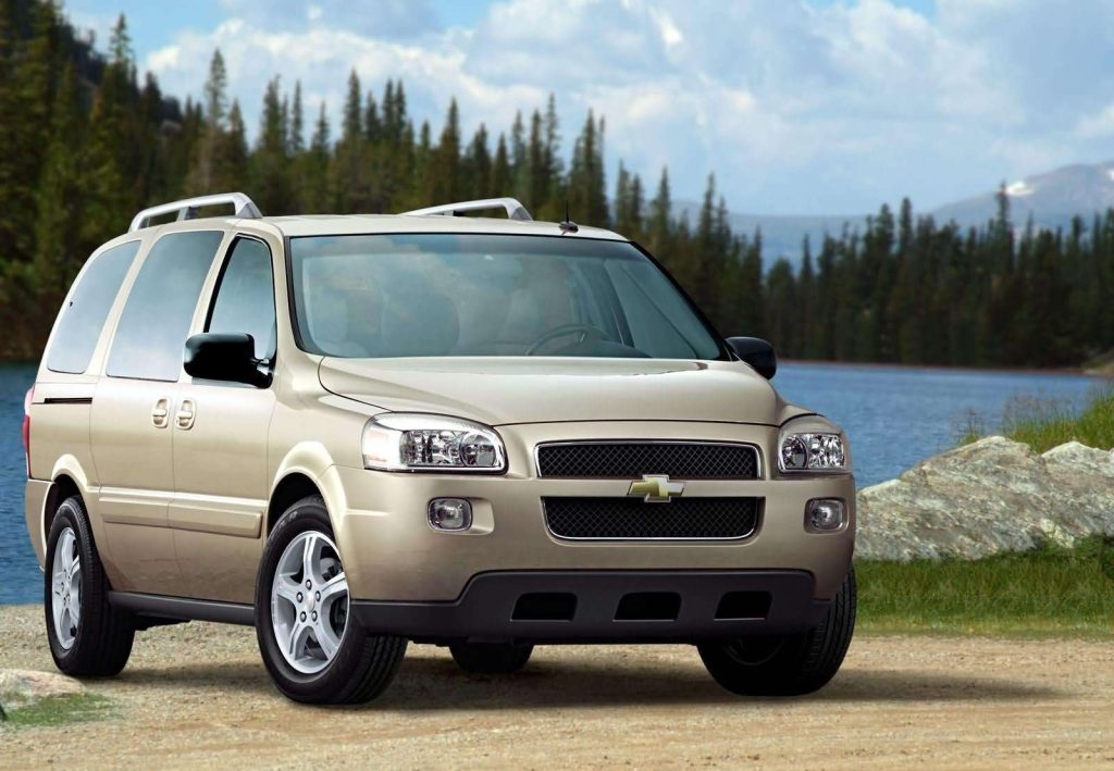 An image of a Chevrolet Uplander parked outdoors. A minivan owned by America's safest drivers.