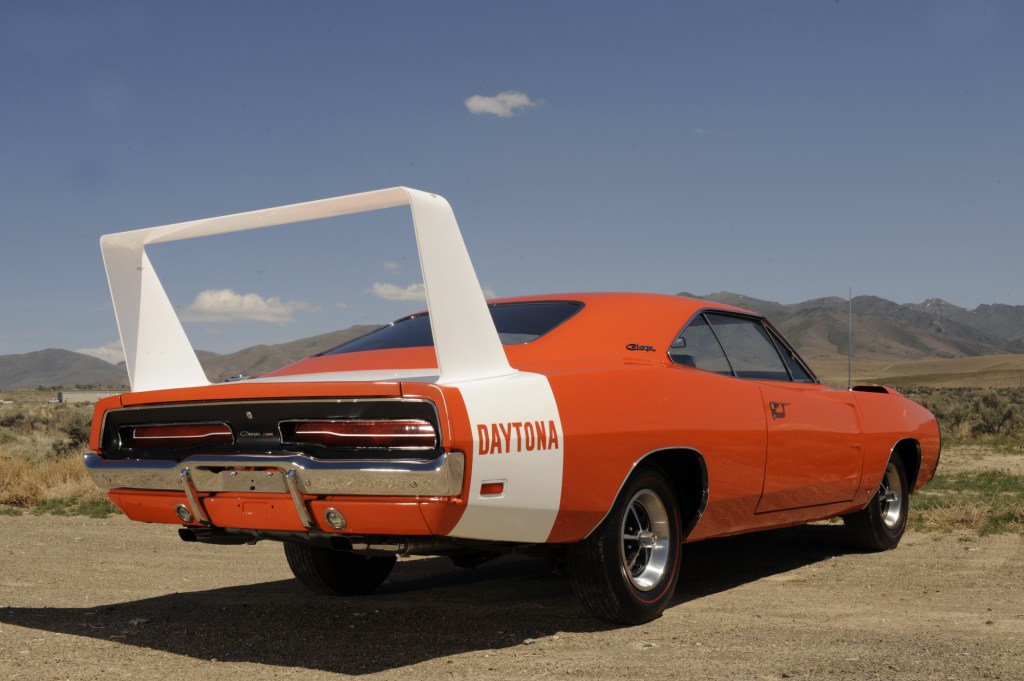 An orange Dodge Daytona