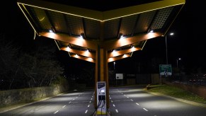 An electric vehicle charging station