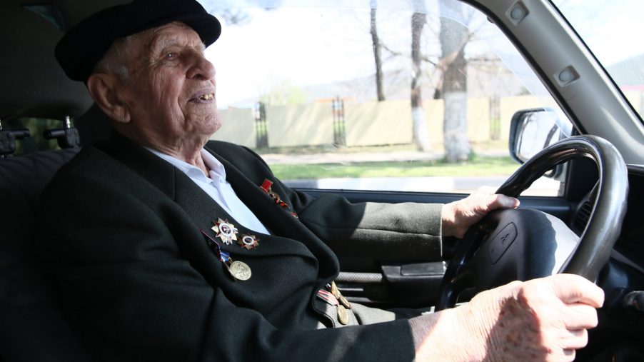 WWII veteran Ivan Kurbakov, 100, drives a car in the village of Arkhipo-Osipovka, 42km southeast of the Black Sea resort city of Gelendzhik. A participant in the Battle of Sevastopol, he served with the 79th Naval Infantry Brigade new study shows dementia can be predicted by driving habits