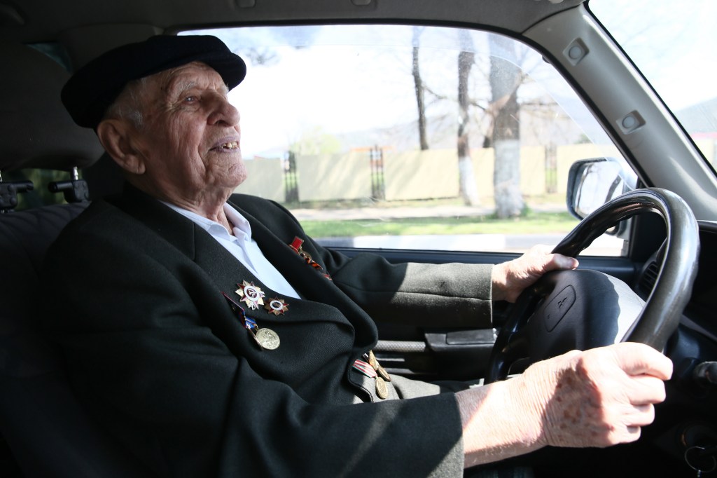 WWII veteran Ivan Kurbakov, 100, drives a car in the village of Arkhipo-Osipovka, 42km southeast of the Black Sea resort city of Gelendzhik. A participant in the Battle of Sevastopol, he served with the 79th Naval Infantry Brigade new study shows dementia can be predicted by driving habits
