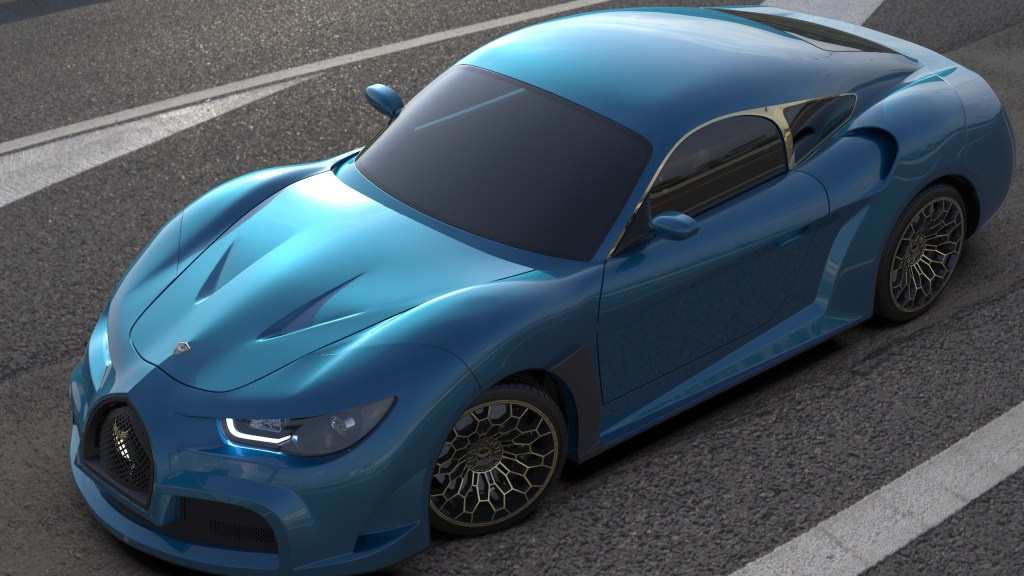 Electra Quds Rise sports car in turquoise