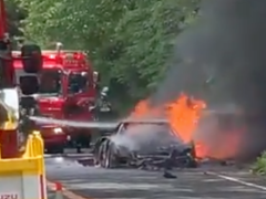 Watch: Another Ferrari F40 Burns to the Ground On Turnpike