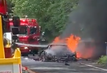 Watch: Another Ferrari F40 Burns to the Ground On Turnpike