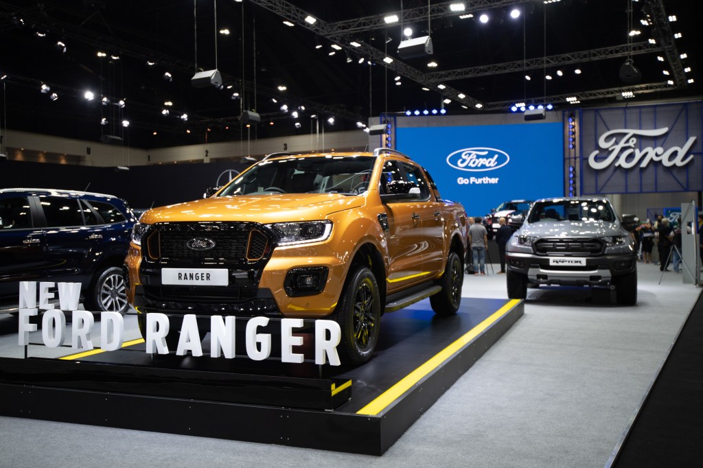 Gold Ford Ranger as a new model on display during the Thailand International Motor Expo 2020 at Impact Challenger Muang Thong Thani