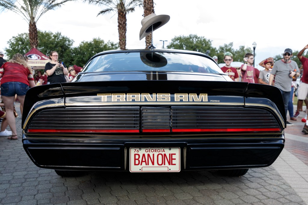 A rear view of Burt Reynold's Trans AM that was used in the movie, Smokey and the Bandit |  Don Juan Moore/Getty Images