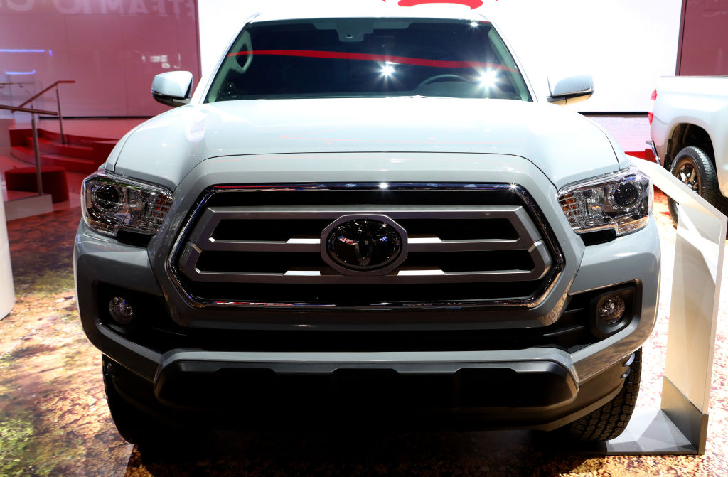 a 2021 Toyota Tacoma Trail Special Edition on display at an auto show