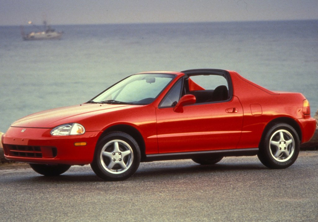 a red 1995 Honda Del Sol