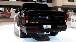 Black 2017 Honda Ridgeline is on display at the 109th Annual Chicago Auto Show at McCormick Place