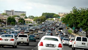 Car traffic in Honolulu, Hawaii, on November 10, 2011