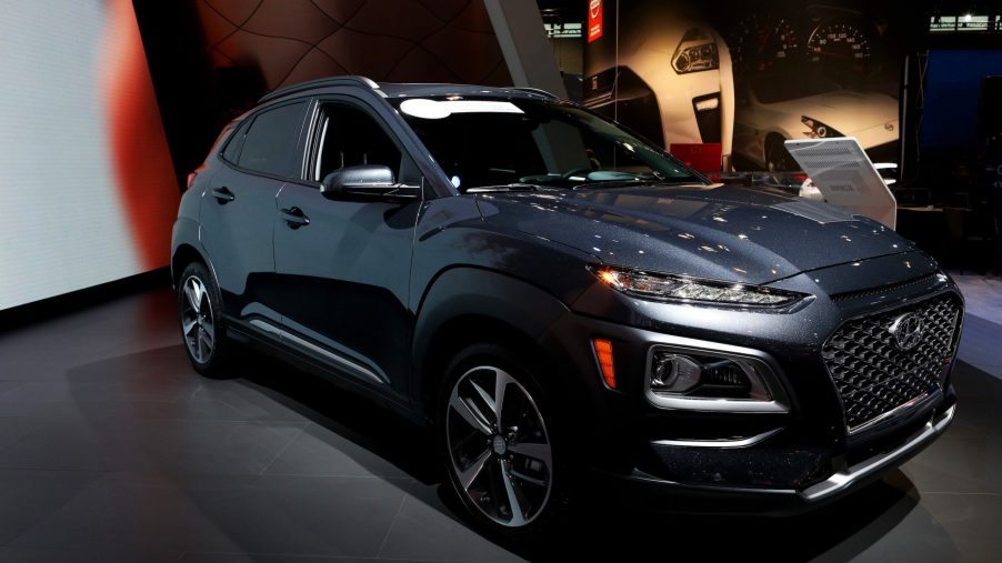 Black 2019 Hyundai Kona is on display at the 111th Annual Chicago Auto Show