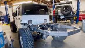 2020 Jeep Gladiator with the bed taken off for overland conversion camper