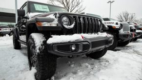 A Jeep Wrangler Rubicon is seen at a Fiat Chrysler Automobiles FCA dealership in Gurnee, Illinois