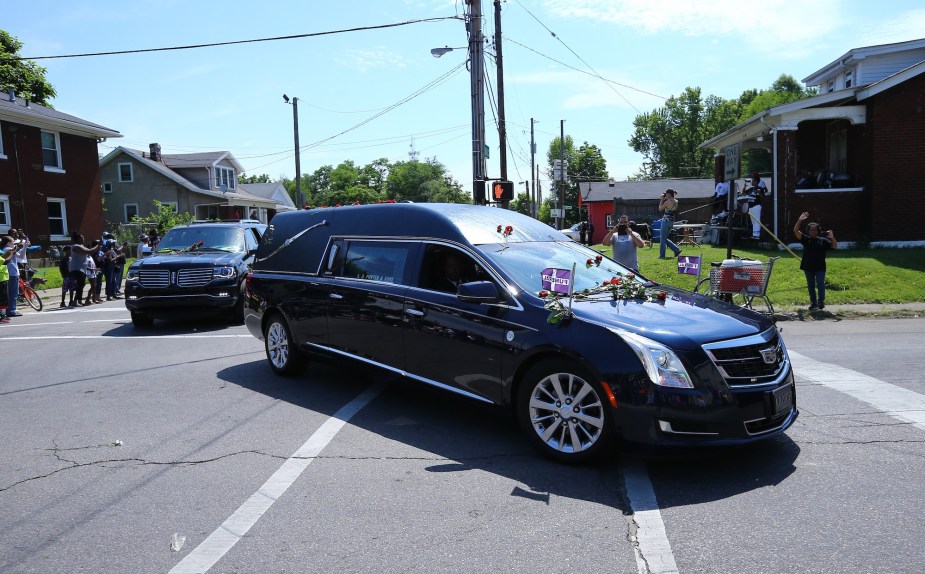A funderal procession for boxer Muhammad Ali in Louisville, Kentucky, on June 10, 2016