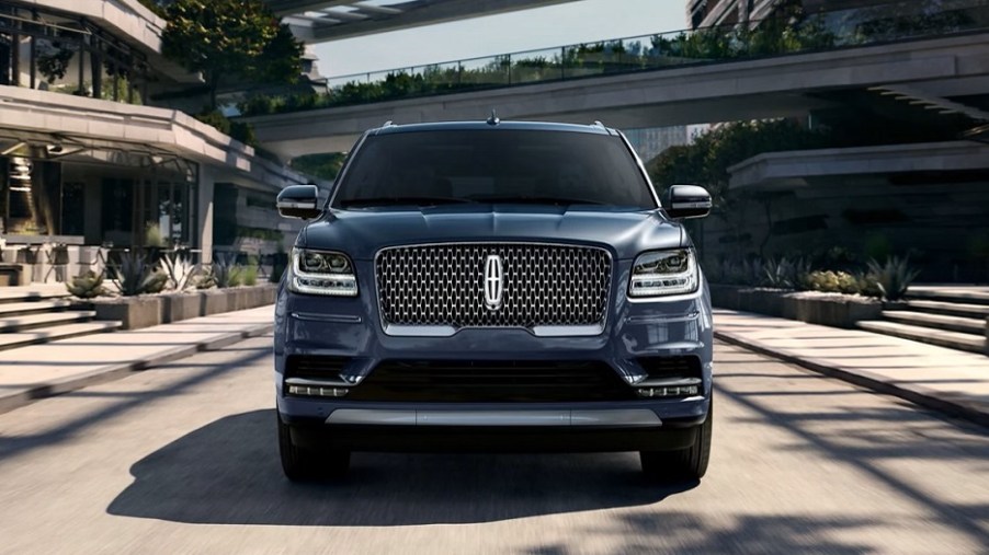 A 2021 Lincoln Navigator on the road.