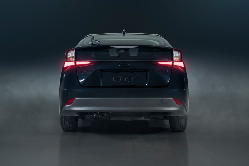 a rear shot of 2022 Toyota Prius Nightshade Edition