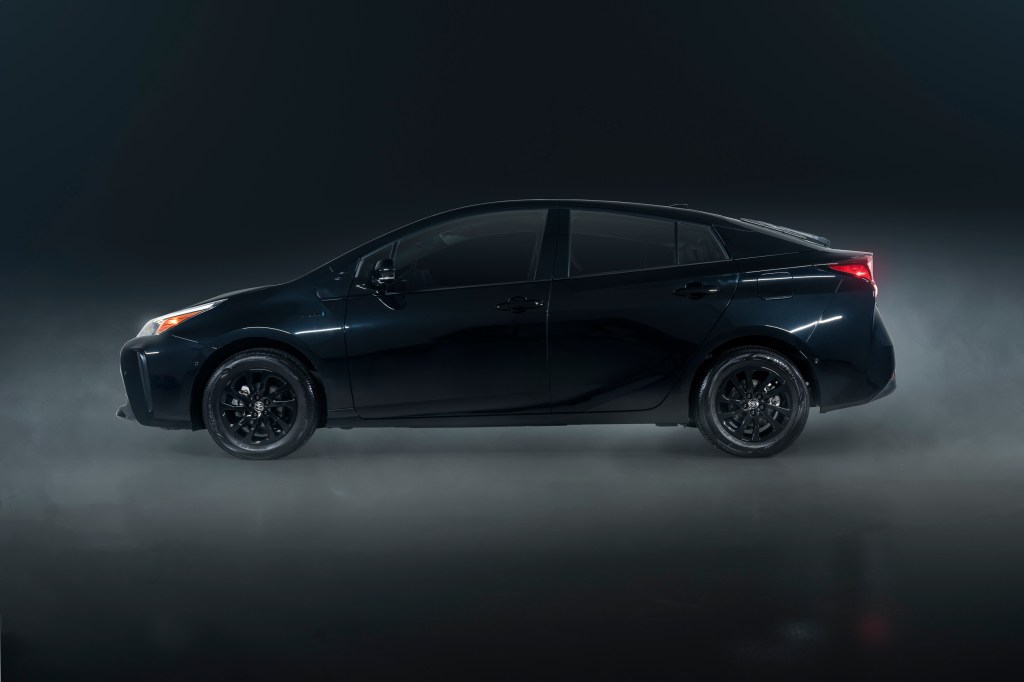 a side shot of the 2022 Toyota Prius Nightshade Edition