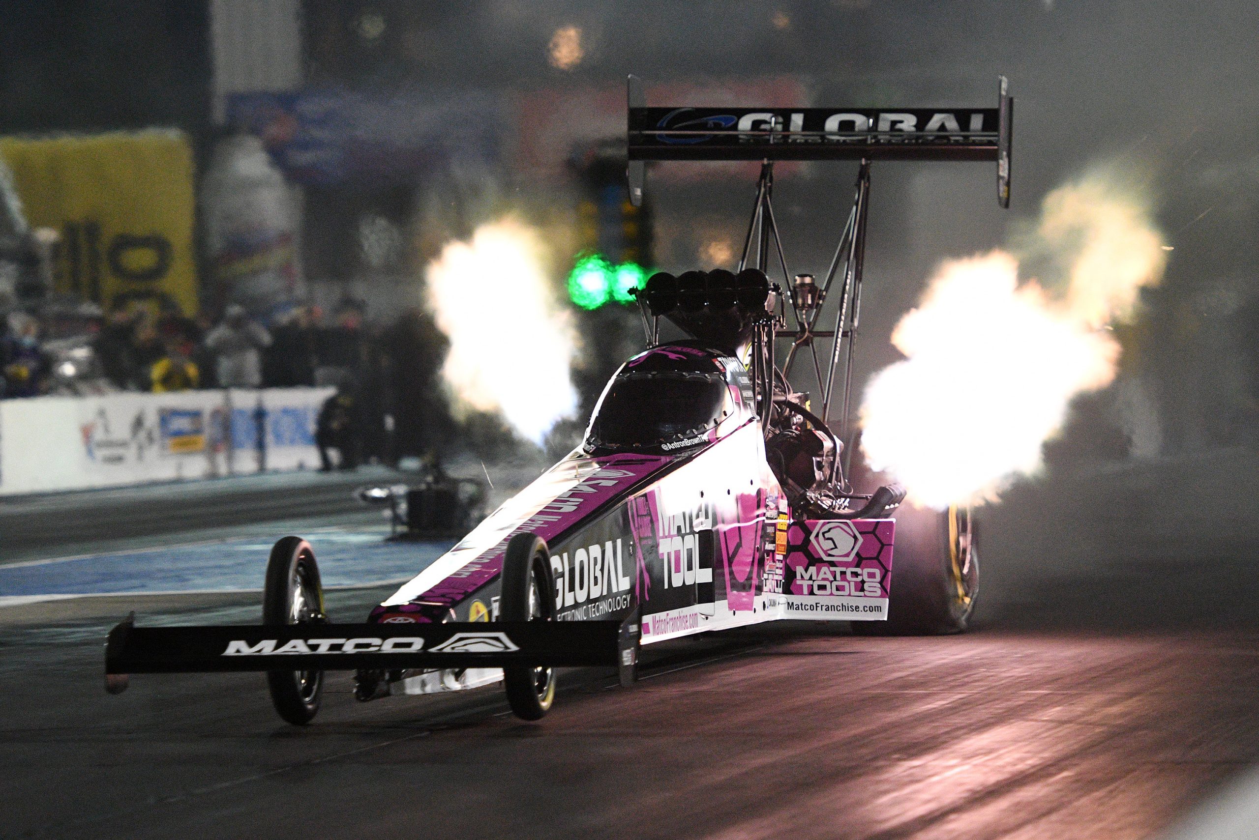A Toyota dragster at a Top Fuel race.