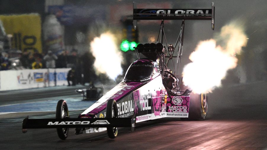 A Toyota dragster at a Top Fuel race.