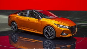 The orange Nissan Sentra SR is shown at AutoMobility LA