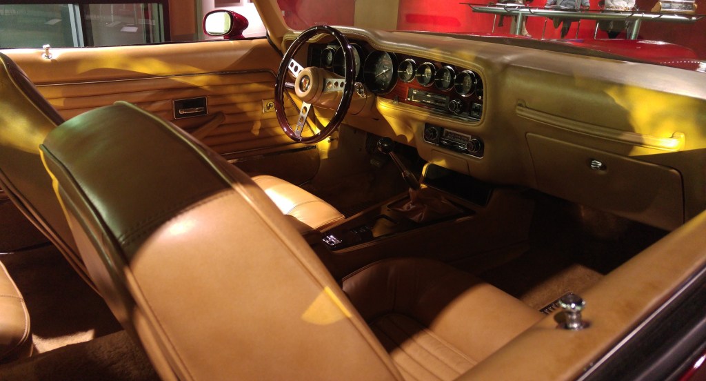 The leather front seats and dashboard of the 1970 Pontiac Pegasus Concept