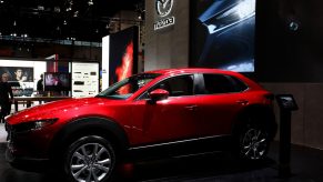 Red 2020 Mazda CX-30 is on display at the 112th Annual Chicago Auto Show