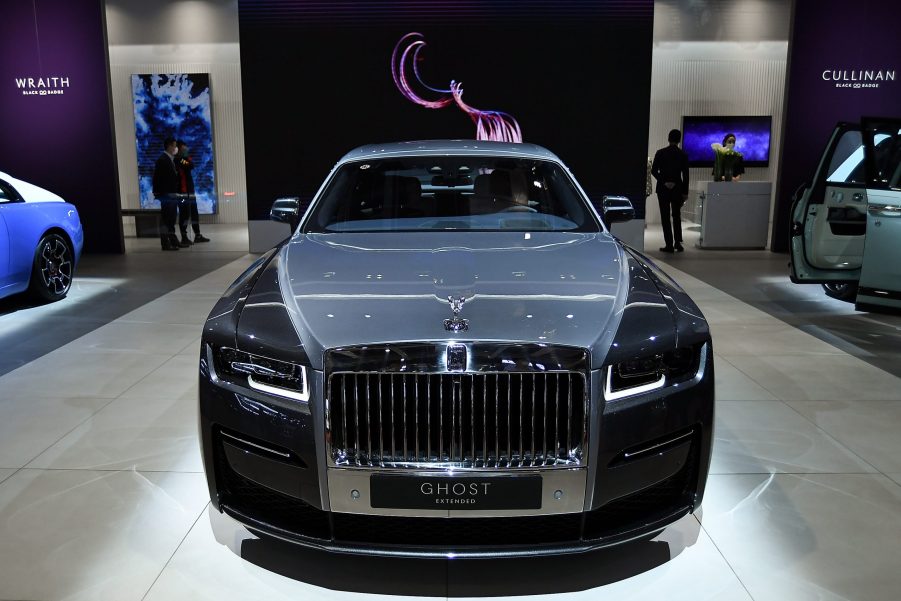 A Rolls-Royce Ghost Extended car is displayed during the 19th Shanghai International Automobile Industry Exhibition