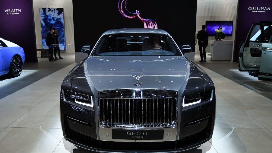 A Rolls-Royce Ghost Extended car is displayed during the 19th Shanghai International Automobile Industry Exhibition