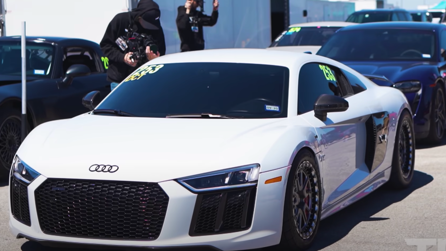 An image of an Audi R8 out on a race track.